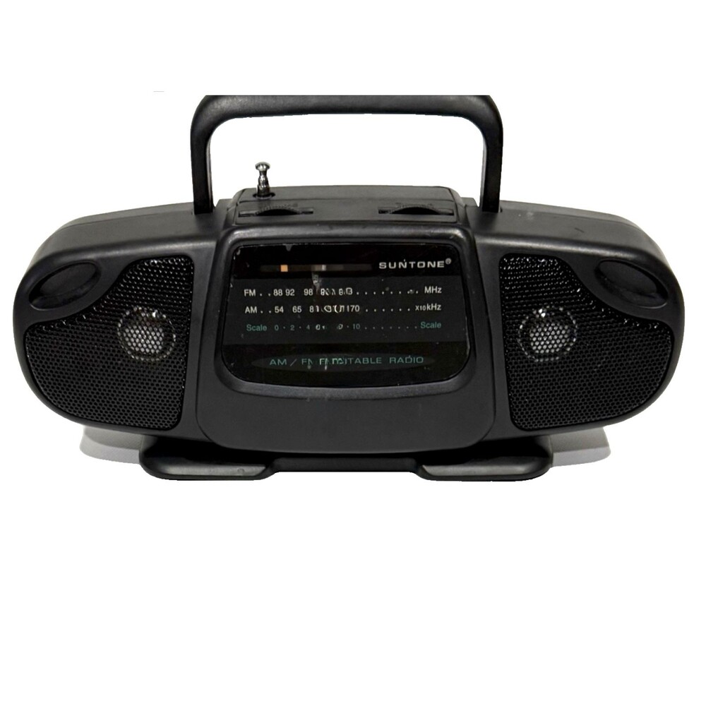 Suntone RR2000 Portable AM FM Radio Boombox Dual Speaker Analog Tuner Black